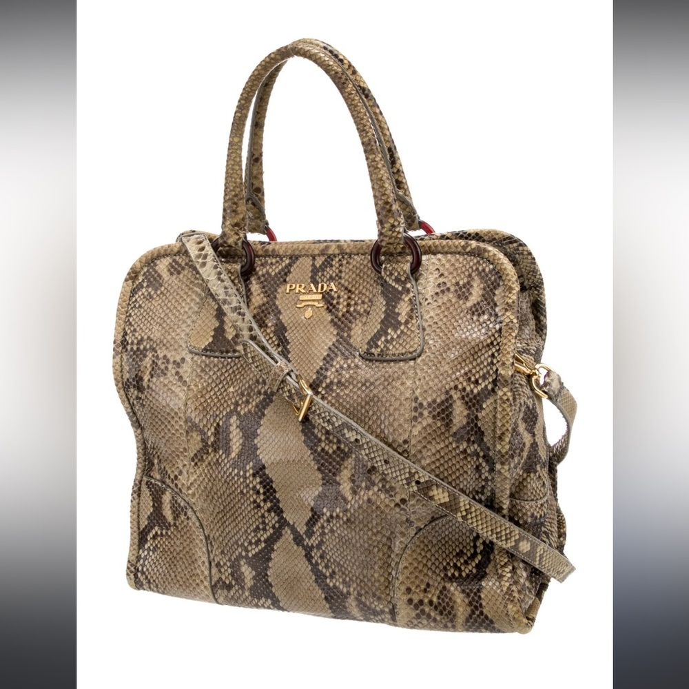 Prada Pitone Lucido Python Tote - image 1